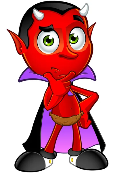 Персонаж Cartoon Devil Векторная Графика