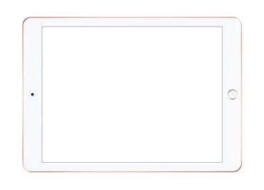 İzole edilmiş beyaz tablet. Gerçekçi vektör dosyası