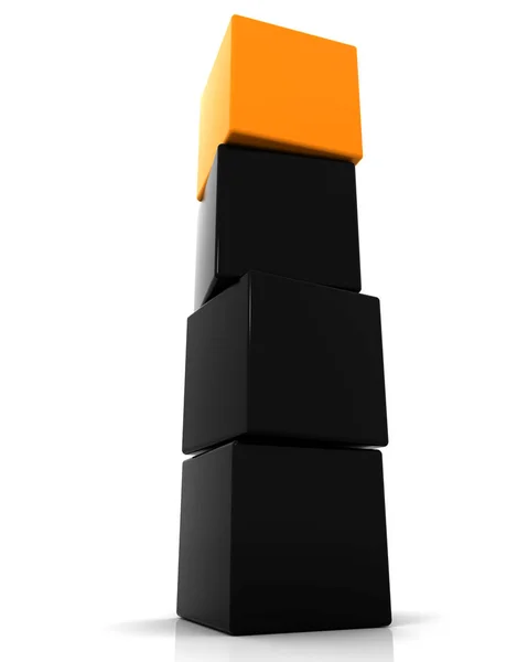 Narancs és fekete kocka 3d — Stock Fotó