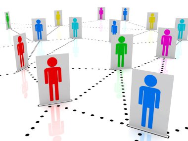 Renkli erkeklerde sosyal ağ Haritası