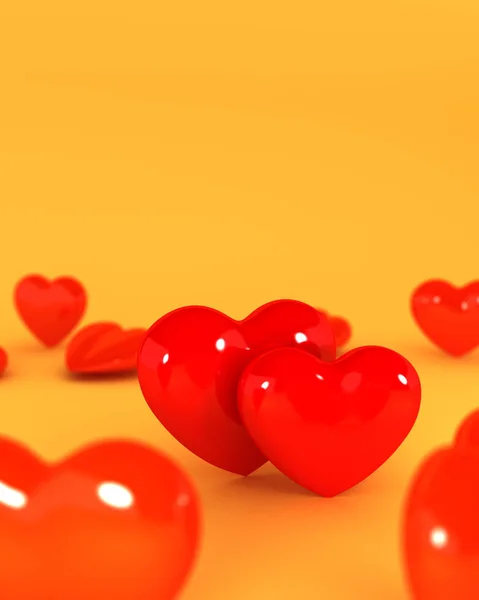 Pareja enamorada. Dos corazones juntos, con efecto de fondo borroso . —  Fotos de Stock