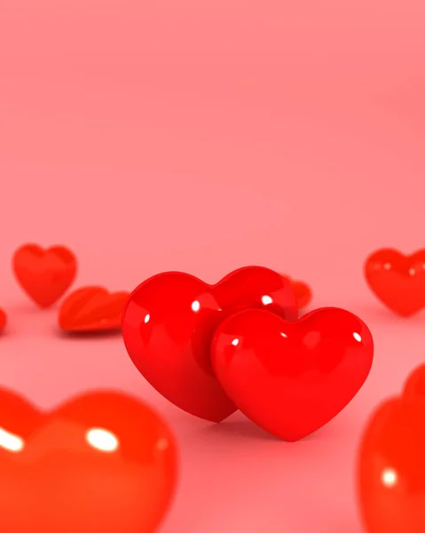 Pareja enamorada. Dos corazones juntos, con efecto de fondo borroso . — Foto de Stock