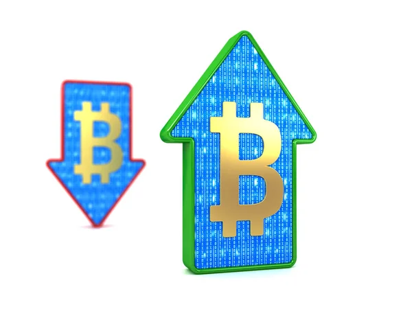 Bitcoin έννοια ανάπτυξης cryptocurrency. Θολή φόντο. — Φωτογραφία Αρχείου