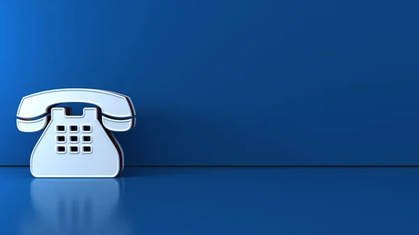 Vintage phone icon on blue background — Stock Photo, Image