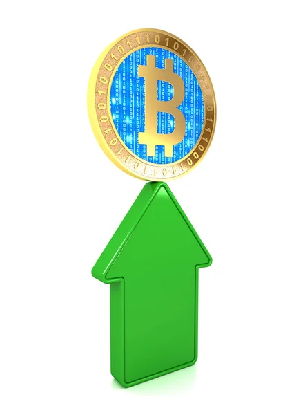 Creciente concepto de gráfico bitcoin Imagen De Stock
