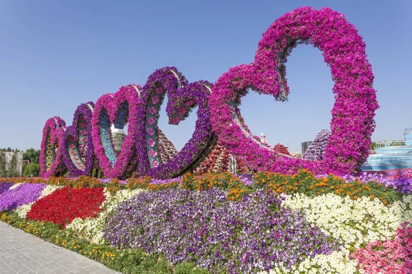 Coeurs de fleurs au Jardin Miracle de Dubaï — Photo