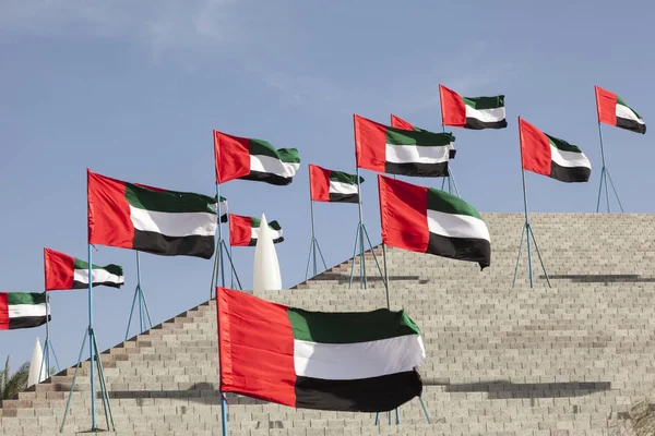 Uae Fahnen in mezairaa — Stockfoto