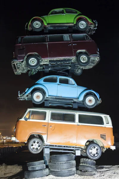 Stack av gamla bilar — Stockfoto