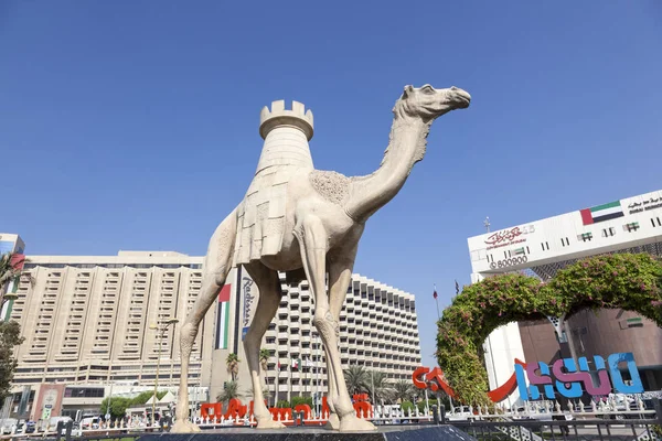 Velbloudí socha od Dubai Creek — Stock fotografie