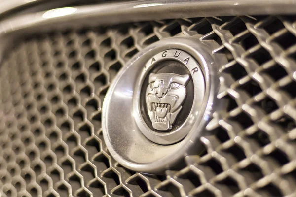 Jaguar λογότυπο σε ένα αυτοκίνητο — Φωτογραφία Αρχείου