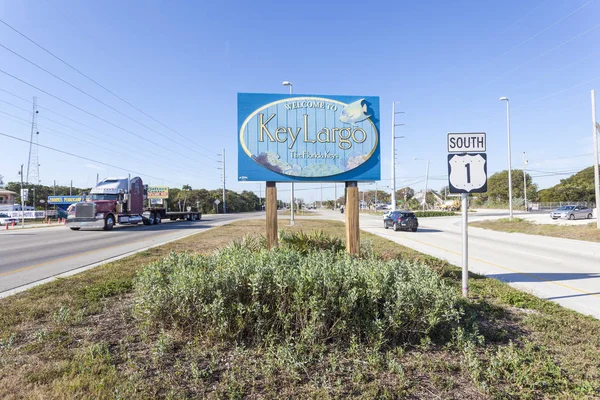 Welcome to Key Largo sign, Florida — Stock Photo, Image
