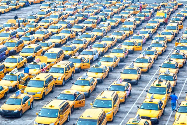 Gula taxibilar på Miami Airport — Stockfoto