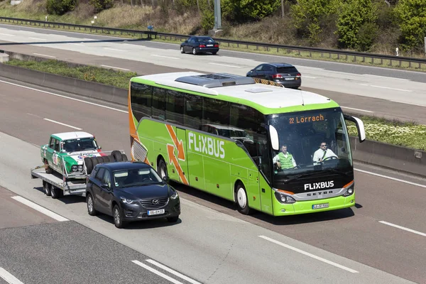 Flixbus on the highway — Stock Photo, Image