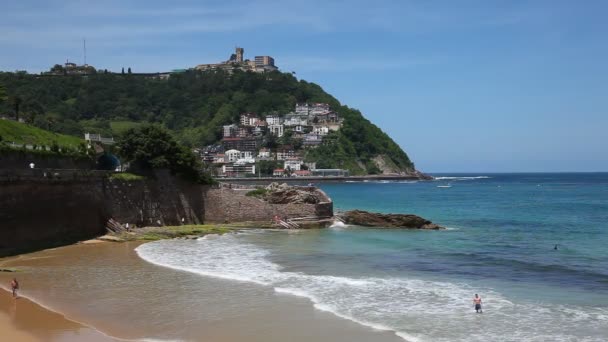 Beach in San Sebastian, Spain — Stock Video