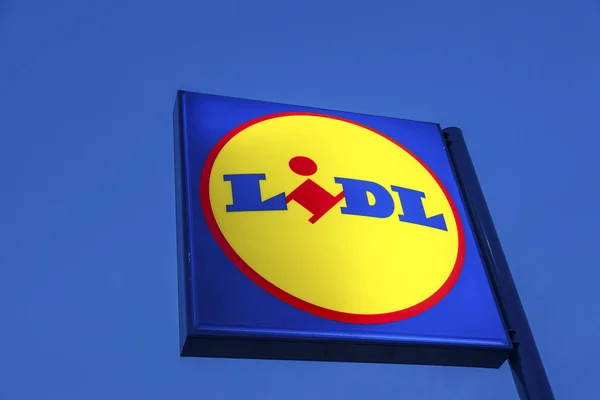 Lidl супермаркет логотип — стокове фото
