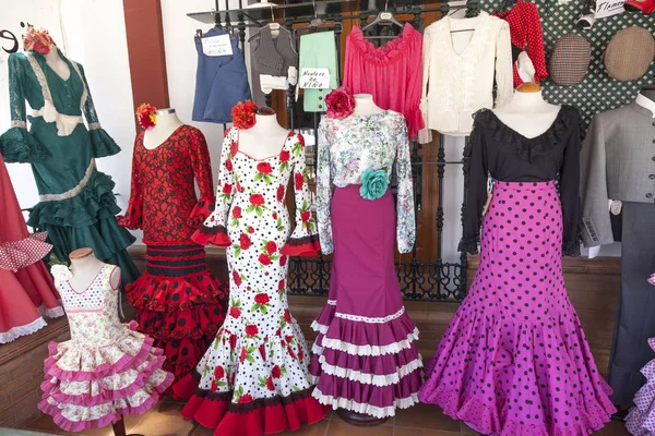Traditional spanish flamenco dresses — Stock Photo, Image
