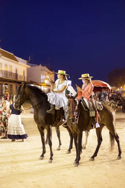 Kobiece pielgrzymów w El Rocio, Andaluzja, Południowa Hiszpania — Zdjęcie stockowe