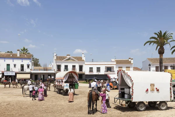 Straat landschap in El Rocio, Spanje — Stockfoto