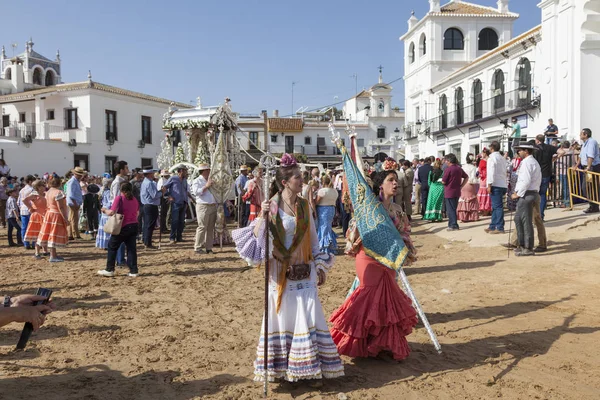 Peregrinos en El Rocio, Andalucía, España — Foto de Stock