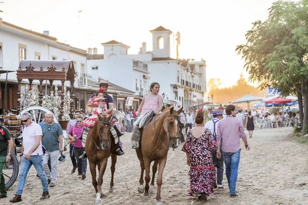 Poutníci v El Rocio, Andalusie, Španělsko — Stock fotografie