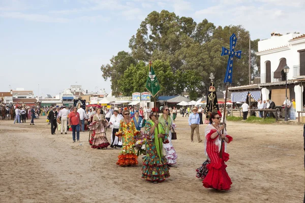 Zarándokok El Rocio, Andalúzia, Spanyolország — Stock Fotó