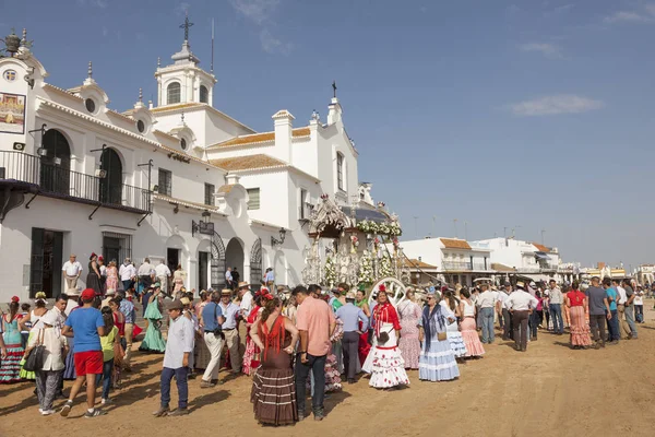 Poutníci v El Rocio, Andalusie, Španělsko — Stock fotografie