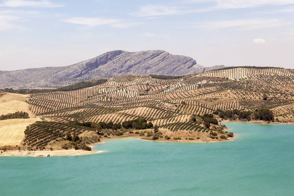 Wasserreservoir el chorro, alora, spanien — Stockfoto