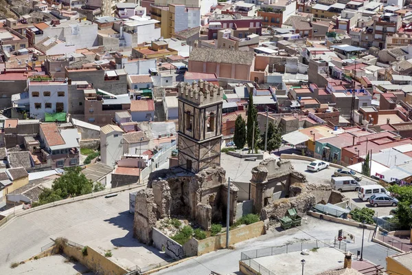 Toren de ruïne in Lorca, provincie Murcia, Spanje — Stockfoto