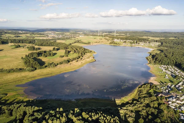 Lago barragem de Krombach em Hesse, Alemanha — Fotografia de Stock