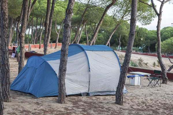 Tent op een camping — Stockfoto