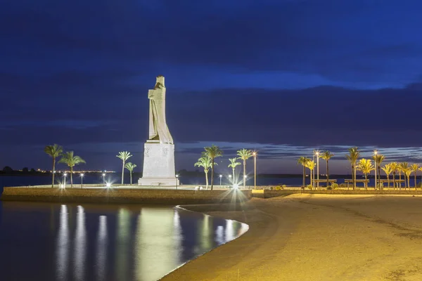 Columbus heykel Huelva, İspanya — Stok fotoğraf