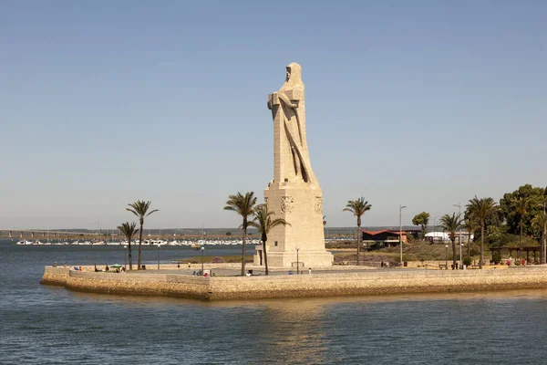 Columbus statyn i Huelva, Spanien — Stockfoto