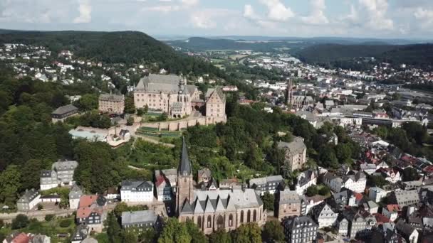 Oude stad van Marburg, Duitsland — Stockvideo