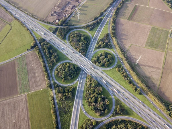 Highway kruispunt luchtfoto — Stockfoto
