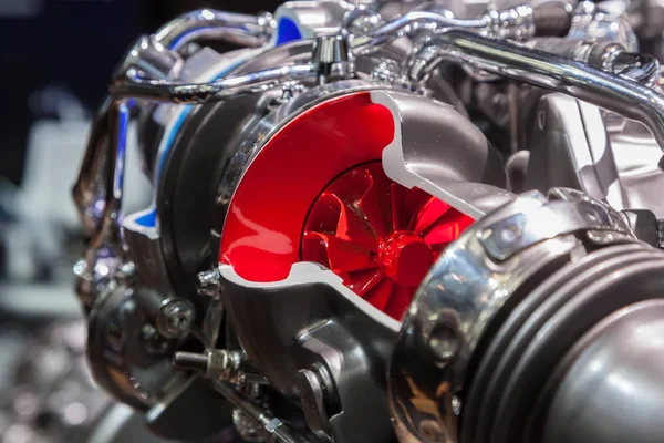 Vista de corte de um turbocompressor — Fotografia de Stock