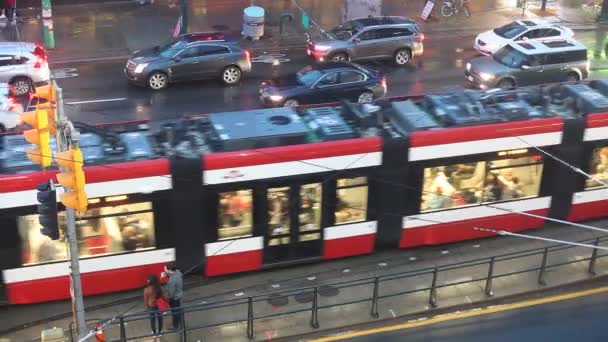 Straßenbahn in toronto, kanada — Stockvideo
