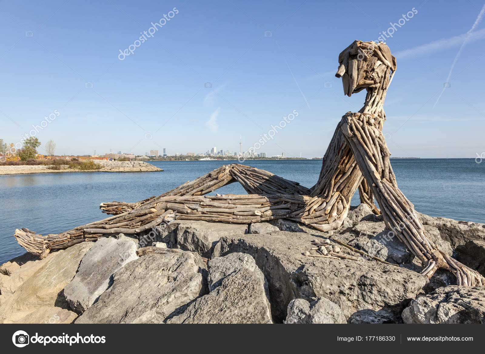 Driftwood sculpture in Toronto, Canada Stock Editorial Photo