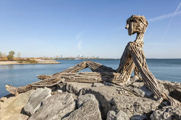 Escultura de madera de deriva en Toronto, Canadá — Foto de Stock