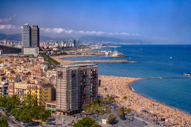 Barcelona City Beach yüksek noktadan görünüm