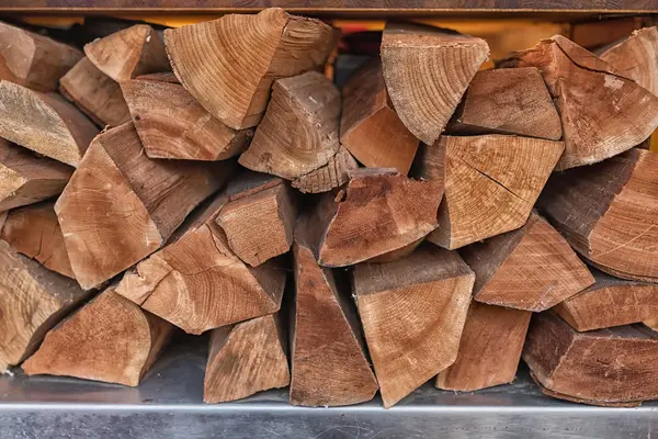 The composition of firewood for the winter. — Stock Photo, Image