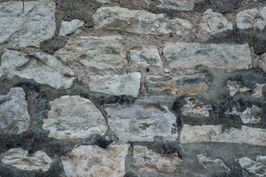Antik gri taş duvar düz arkaplan yakın plan