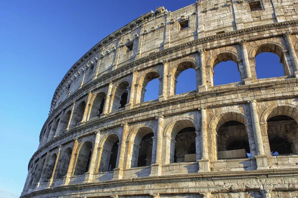 Coliseo Cielo Azul Roma Italia Europa Roma Antigua Arena Para — Foto de Stock