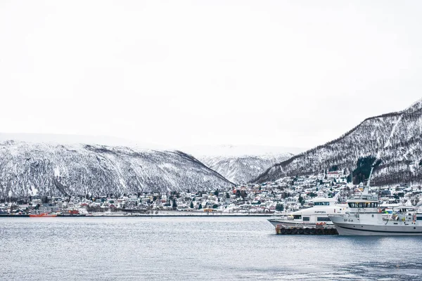 Tromso Norsko Listopadu 2019 Marina Městské Domy Severním Norsku Pod — Stock fotografie
