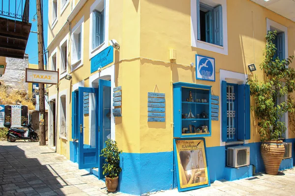 Symi Greece June 2019 Street Symi Town Greece Island Bright — Stock Photo, Image