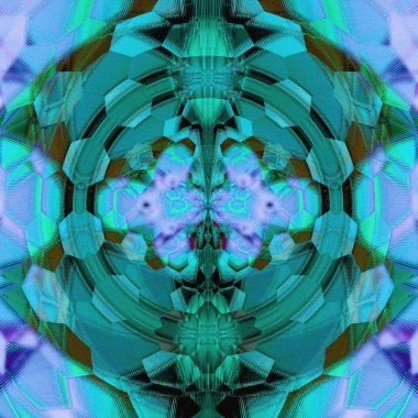 Neon parıltılı mavi altıgen çerçeve. Engelleme teknolojisi soyut kavramı