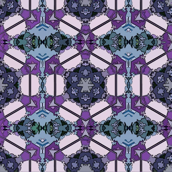 Padrão de aplicação geométrica criativa em violeta, cinza e azul, consistindo de retângulos . — Fotografia de Stock