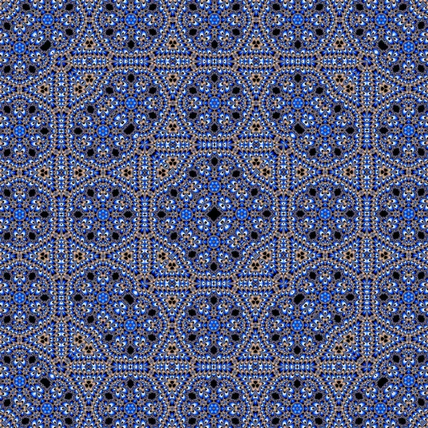 Ilustração padrão da telha em azul - como azulejos portugueses, quadrados elementos — Fotografia de Stock