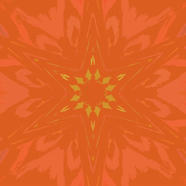 Pomarańczowa gwiazda niski poli origami styl projektowania mandali. Konstrukcja wieloboczna banera — Zdjęcie stockowe