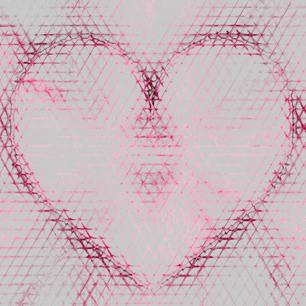 Romantyczna różowa kartka lub wzór zaproszenia z ładnym wzorem dekoracyjnym i dużym sercem. — Zdjęcie stockowe