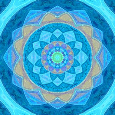 Güzel mavi mistik dantel süs, arabesk mandala